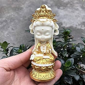 Amazon｜可愛い 象牙椰子 観音菩薩 仏壇仏像 ミニ仏像 観音像